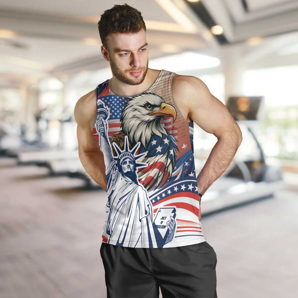 United States Fourth Of July Men Tank Top Eagle Dead With American Flag