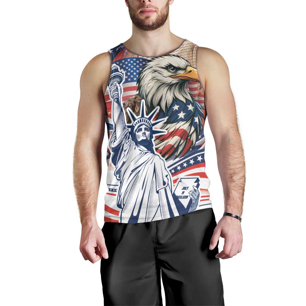 United States Fourth Of July Men Tank Top Eagle Dead With American Flag