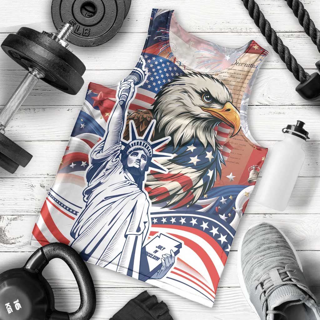 United States Fourth Of July Men Tank Top Eagle Dead With American Flag