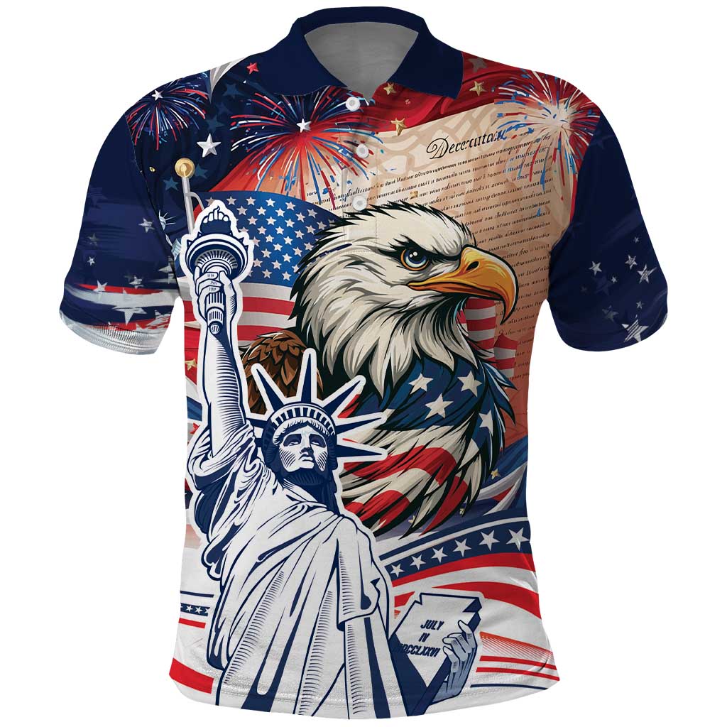 United States Fourth Of July Polo Shirt Eagle Dead With American Flag