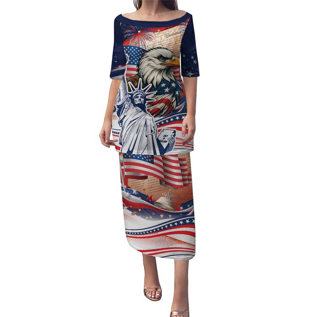 United States Fourth Of July Puletasi Eagle Dead With American Flag