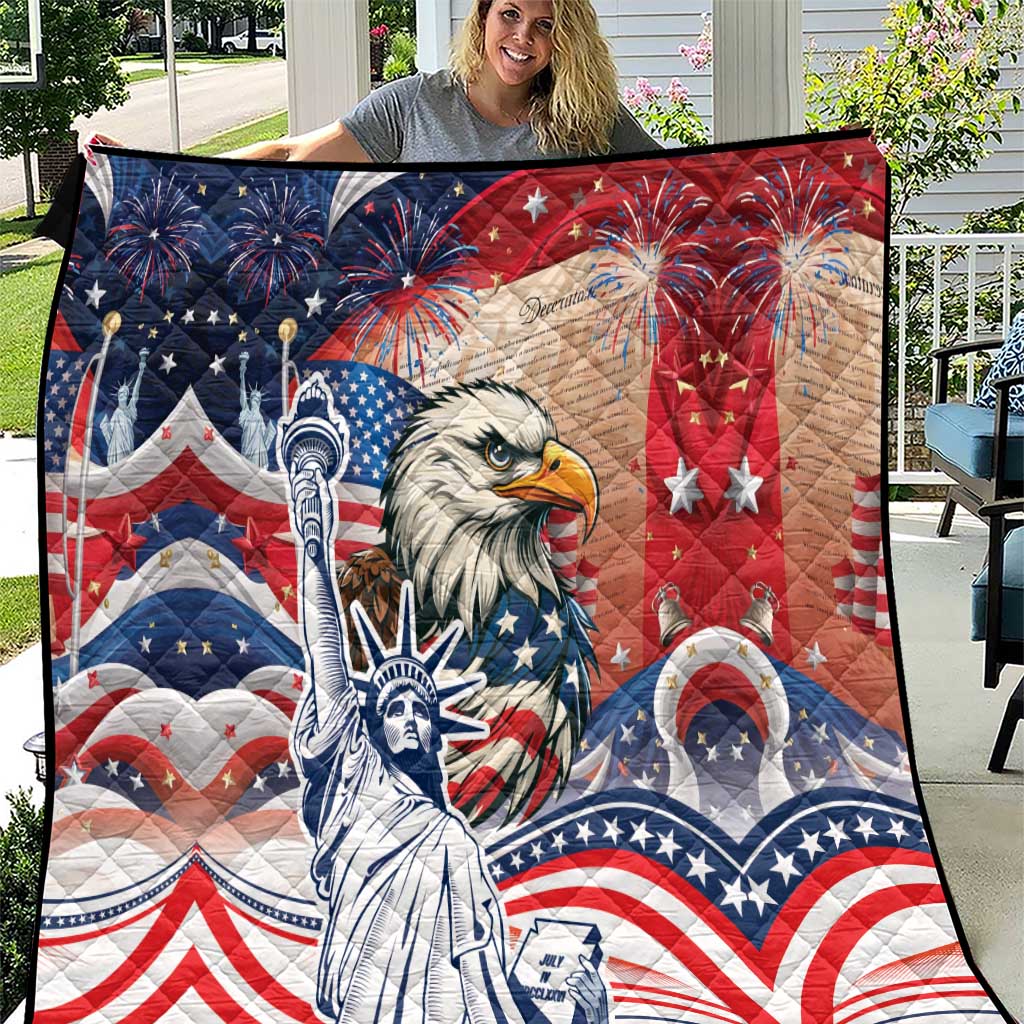 United States Fourth Of July Quilt Eagle Dead With American Flag