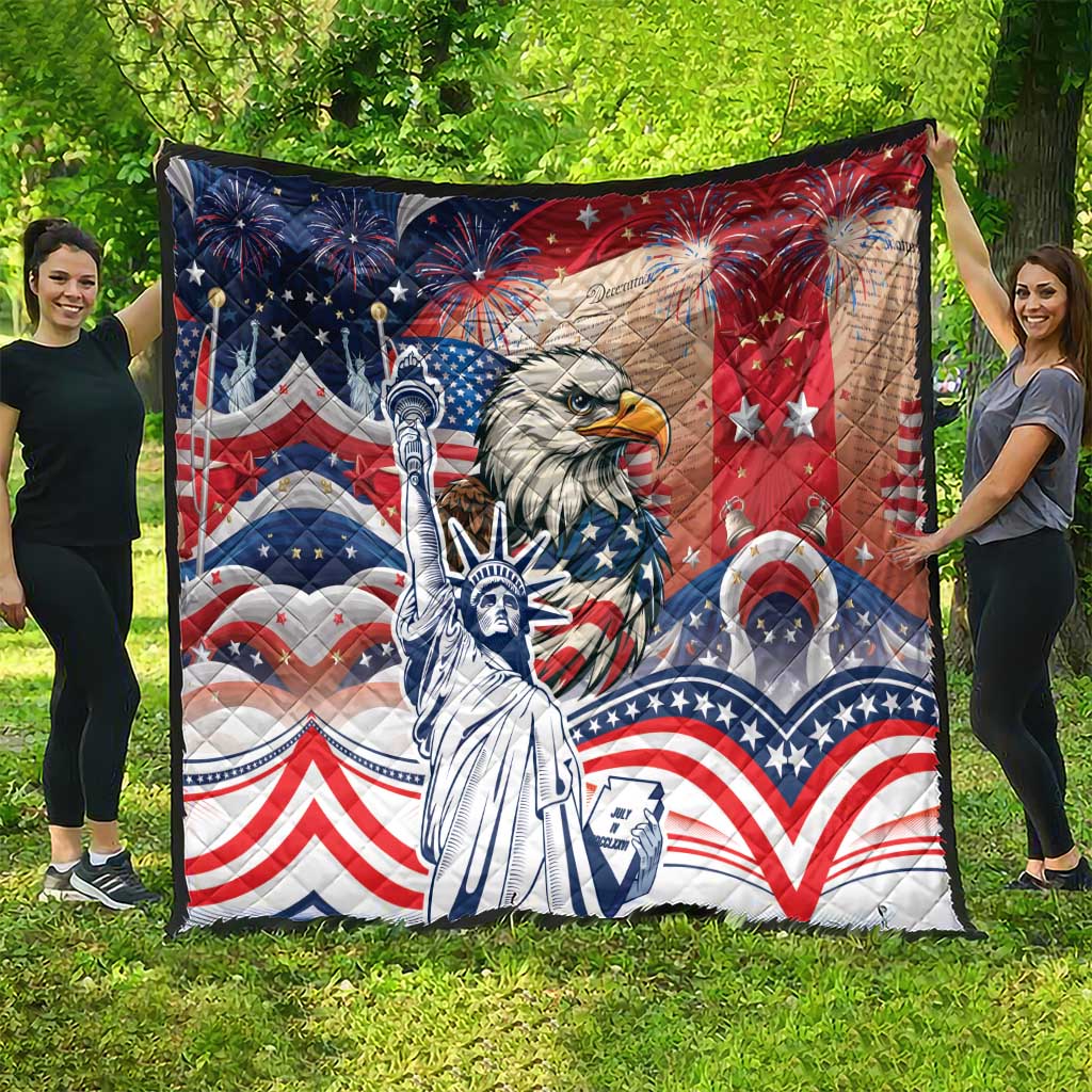 United States Fourth Of July Quilt Eagle Dead With American Flag