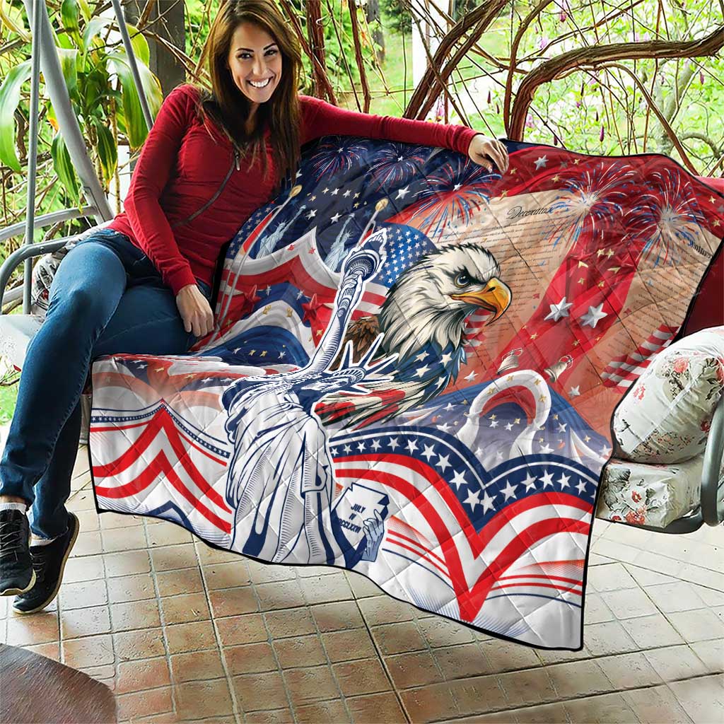 United States Fourth Of July Quilt Eagle Dead With American Flag