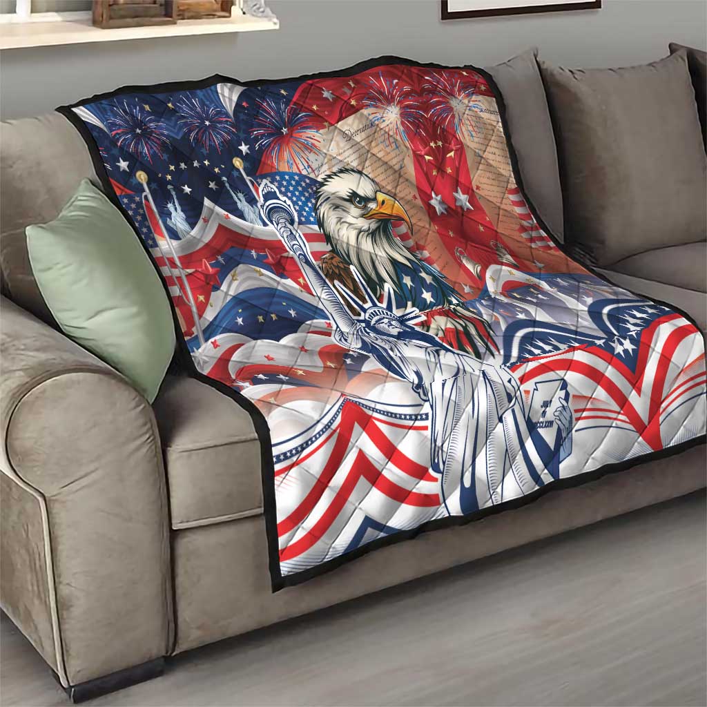 United States Fourth Of July Quilt Eagle Dead With American Flag