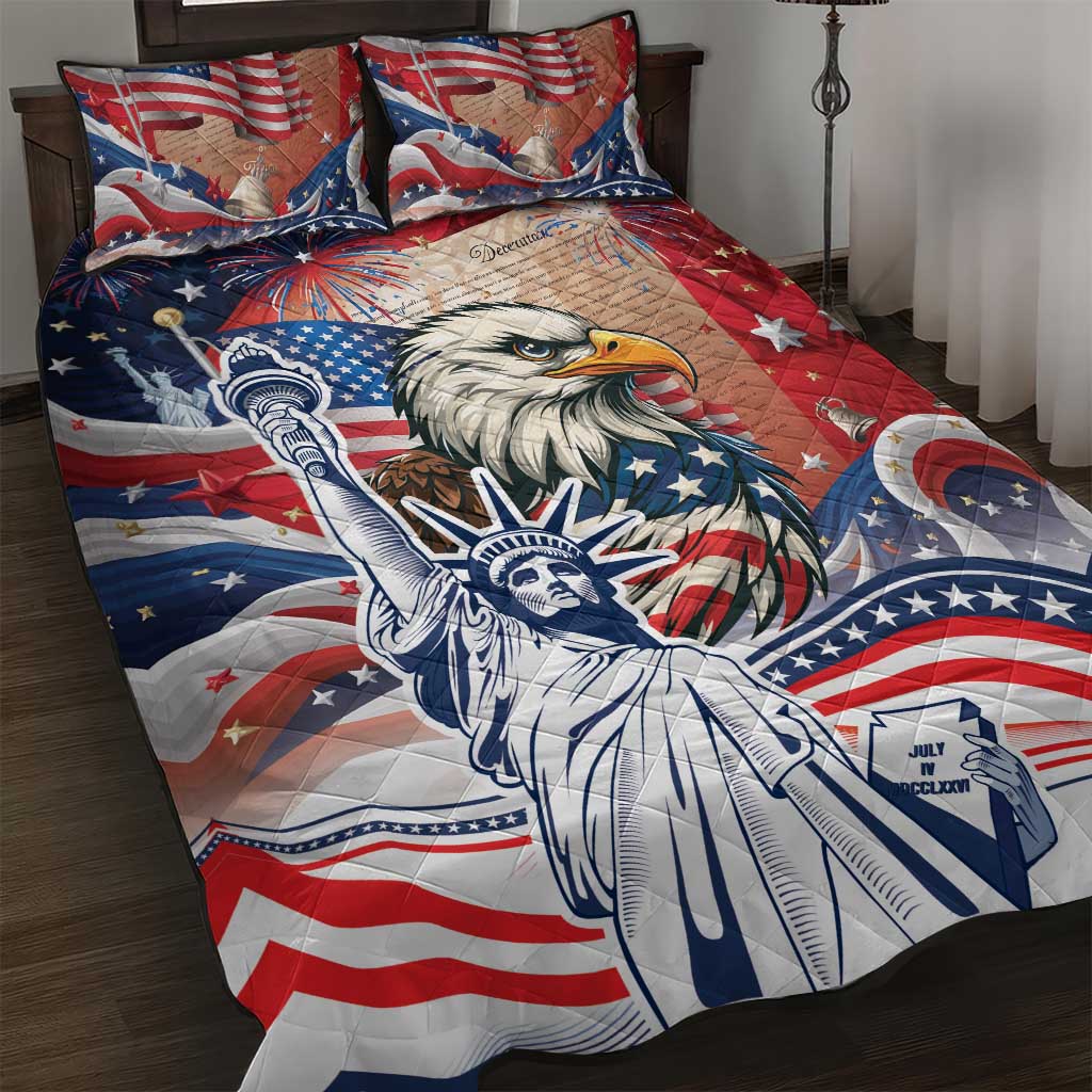 United States Fourth Of July Quilt Bed Set Eagle Dead With American Flag