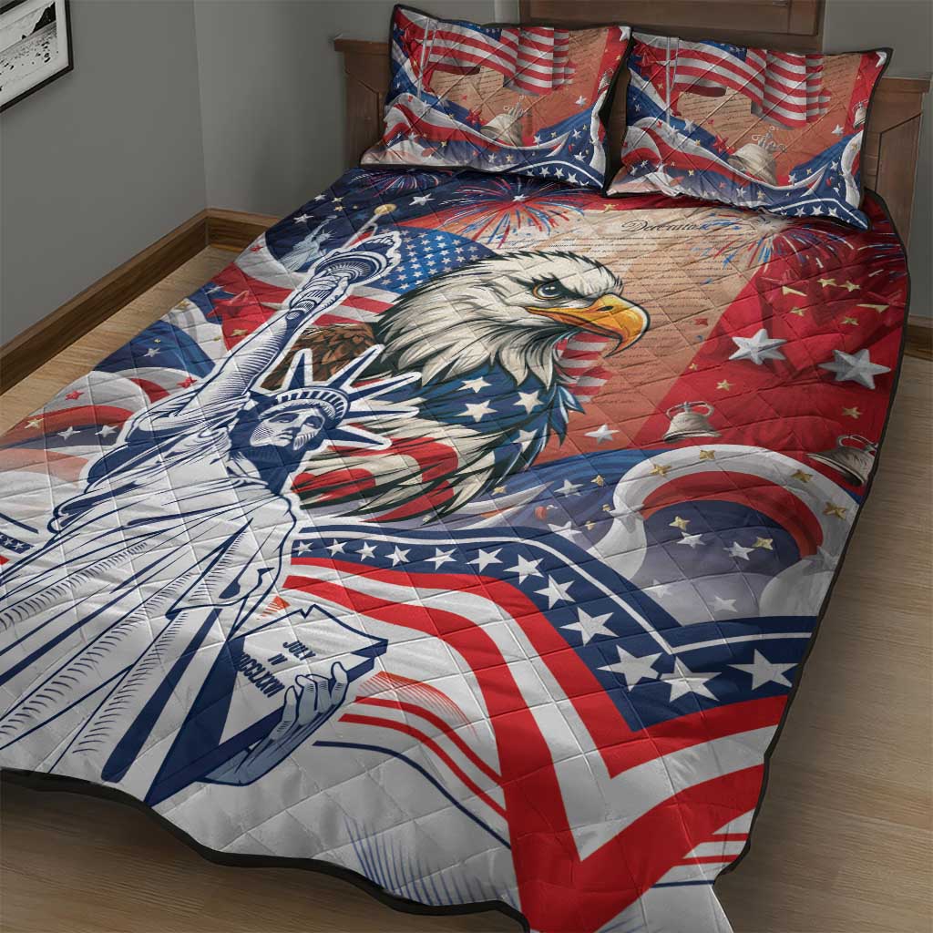United States Fourth Of July Quilt Bed Set Eagle Dead With American Flag