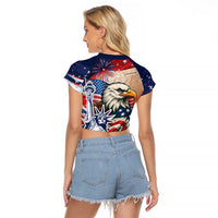 United States Fourth Of July Raglan Cropped T Shirt Eagle Dead With American Flag