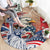 United States Fourth Of July Round Carpet Eagle Dead With American Flag