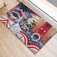 United States Fourth Of July Rubber Doormat Eagle Dead With American Flag