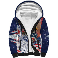 United States Fourth Of July Sherpa Hoodie Eagle Dead With American Flag