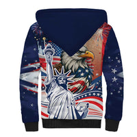 United States Fourth Of July Sherpa Hoodie Eagle Dead With American Flag