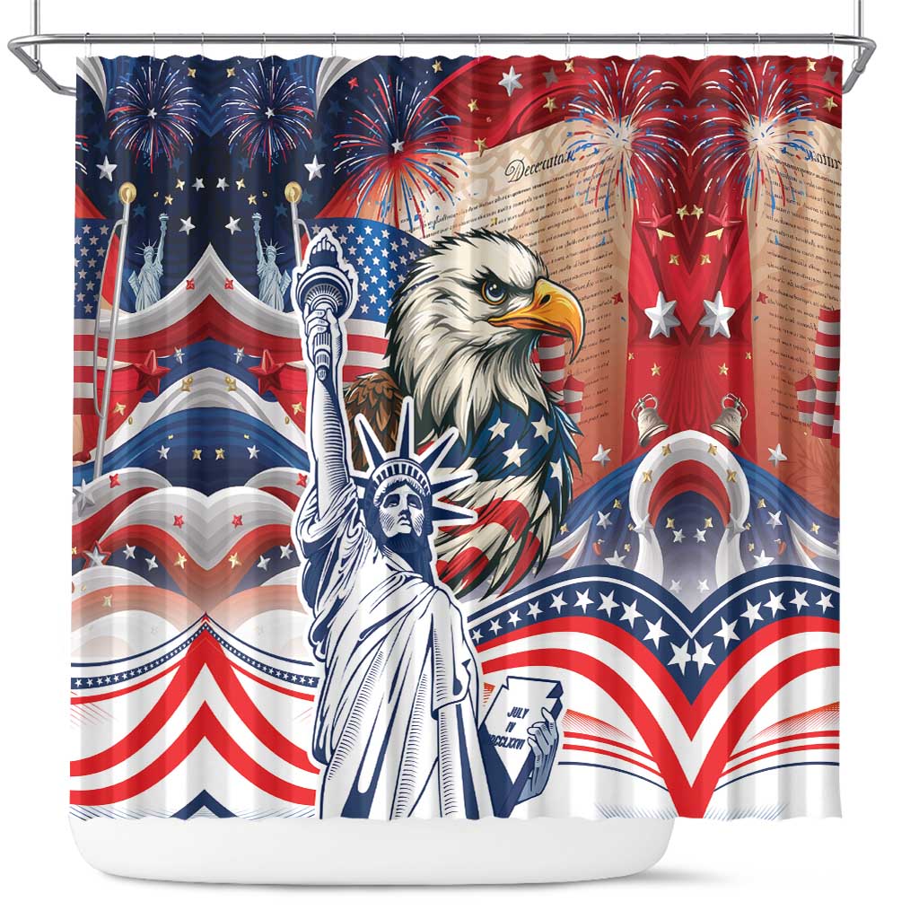 United States Fourth Of July Shower Curtain Eagle Dead With American Flag