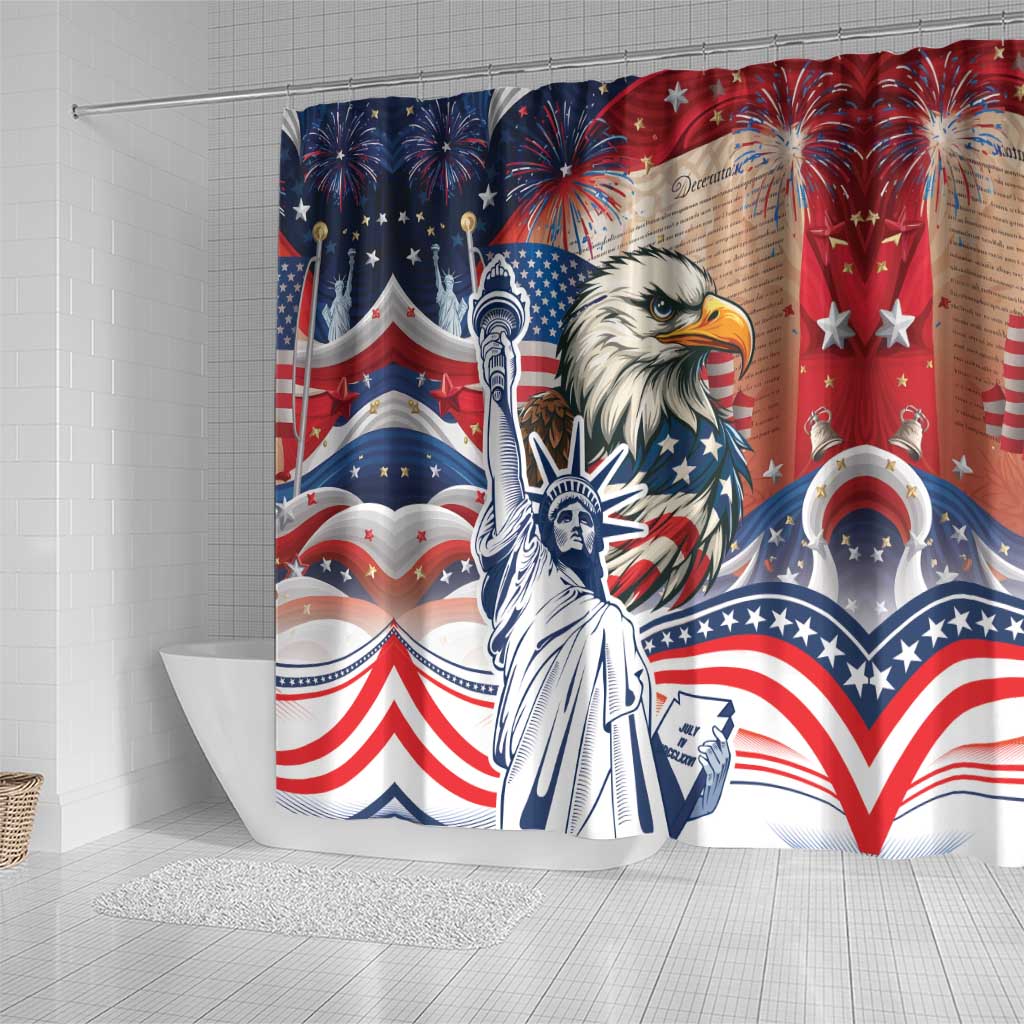 United States Fourth Of July Shower Curtain Eagle Dead With American Flag