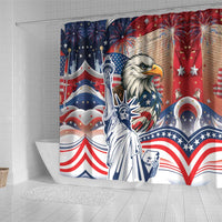 United States Fourth Of July Shower Curtain Eagle Dead With American Flag
