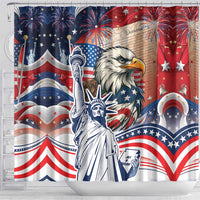 United States Fourth Of July Shower Curtain Eagle Dead With American Flag