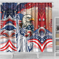 United States Fourth Of July Shower Curtain Eagle Dead With American Flag
