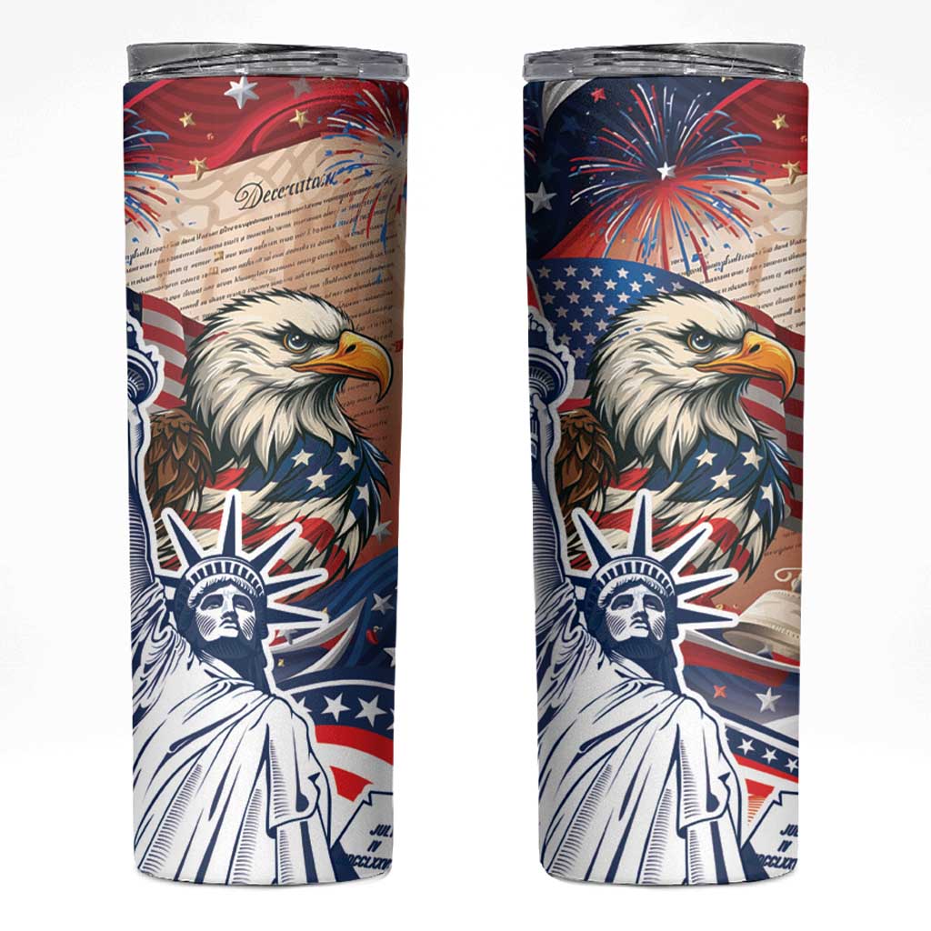 United States Fourth Of July Skinny Tumbler Eagle Dead With American Flag