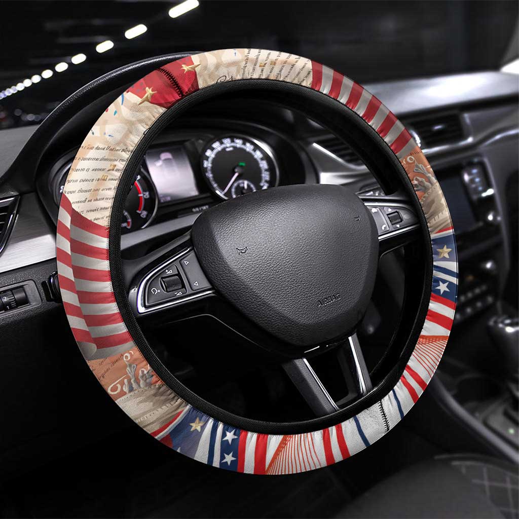 United States Fourth Of July Steering Wheel Cover Eagle Dead With American Flag