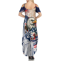 United States Fourth Of July Summer Maxi Dress Eagle Dead With American Flag