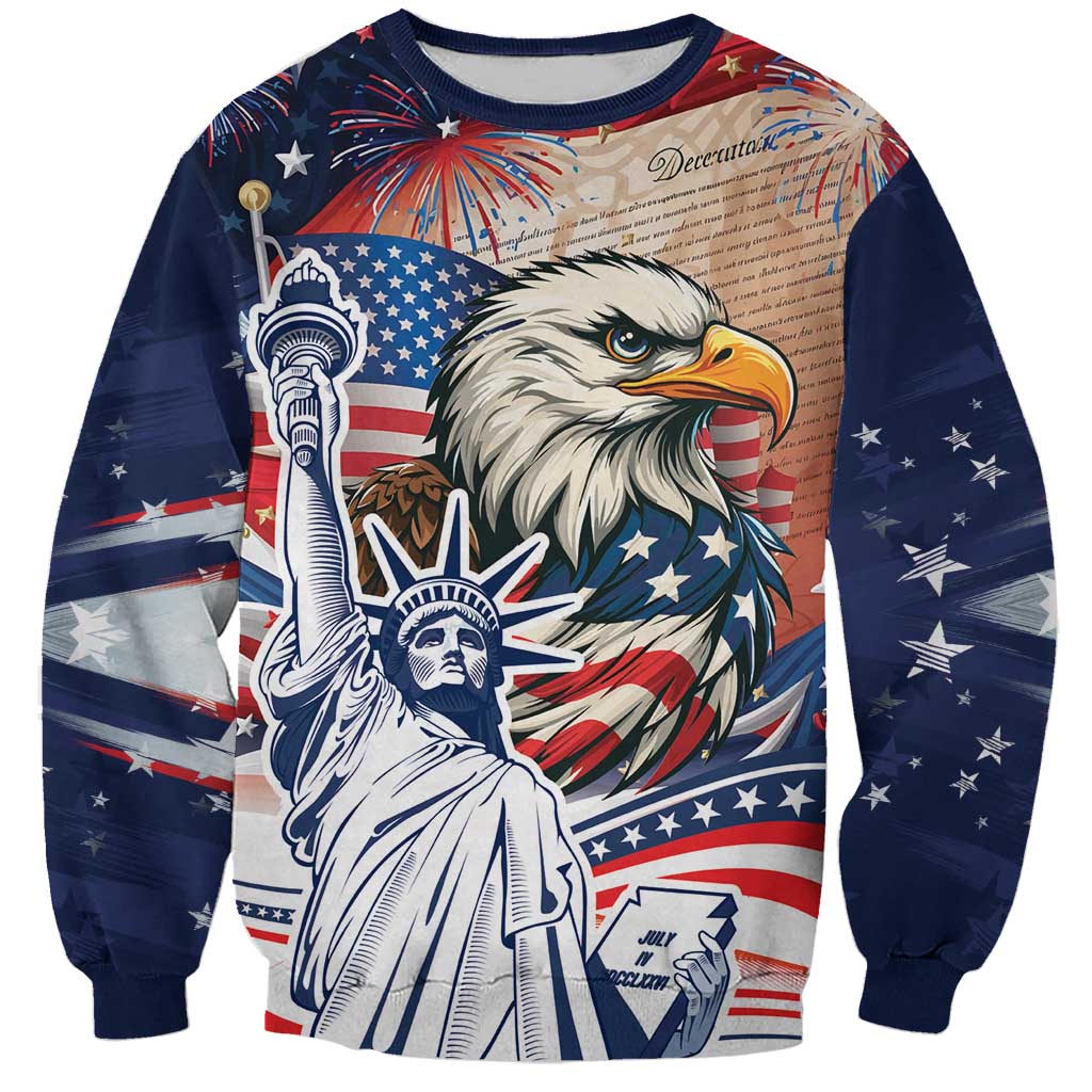 United States Fourth Of July Sweatshirt Eagle Dead With American Flag