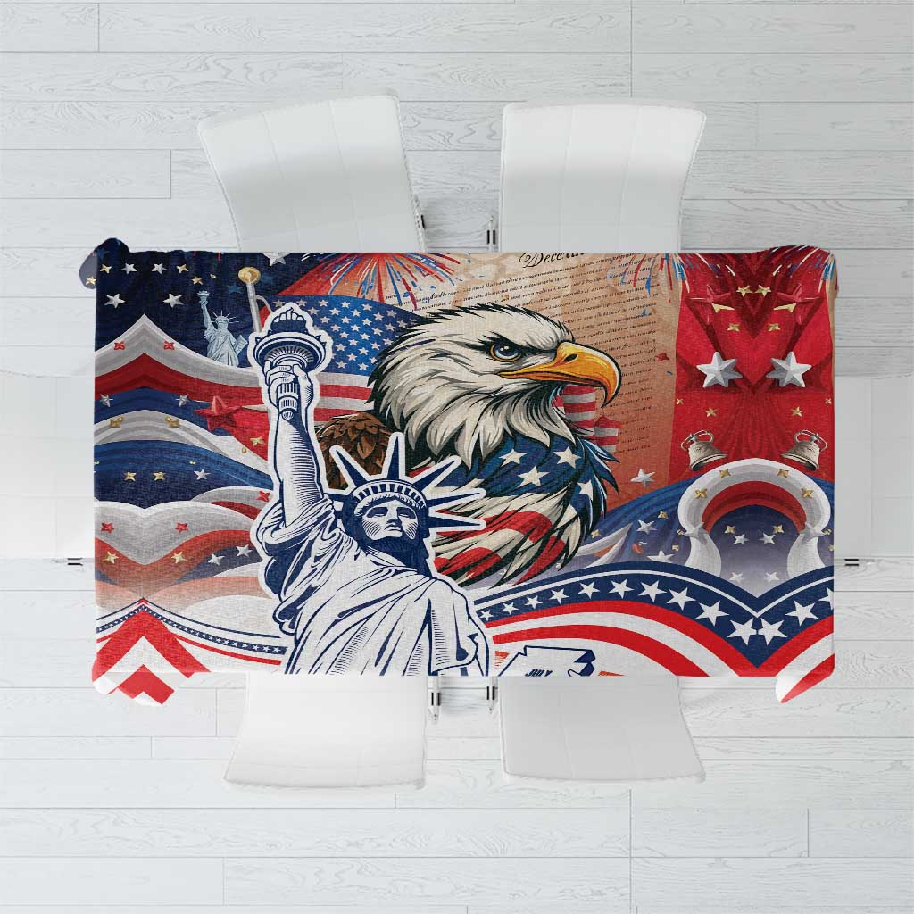 United States Fourth Of July Tablecloth Eagle Dead With American Flag