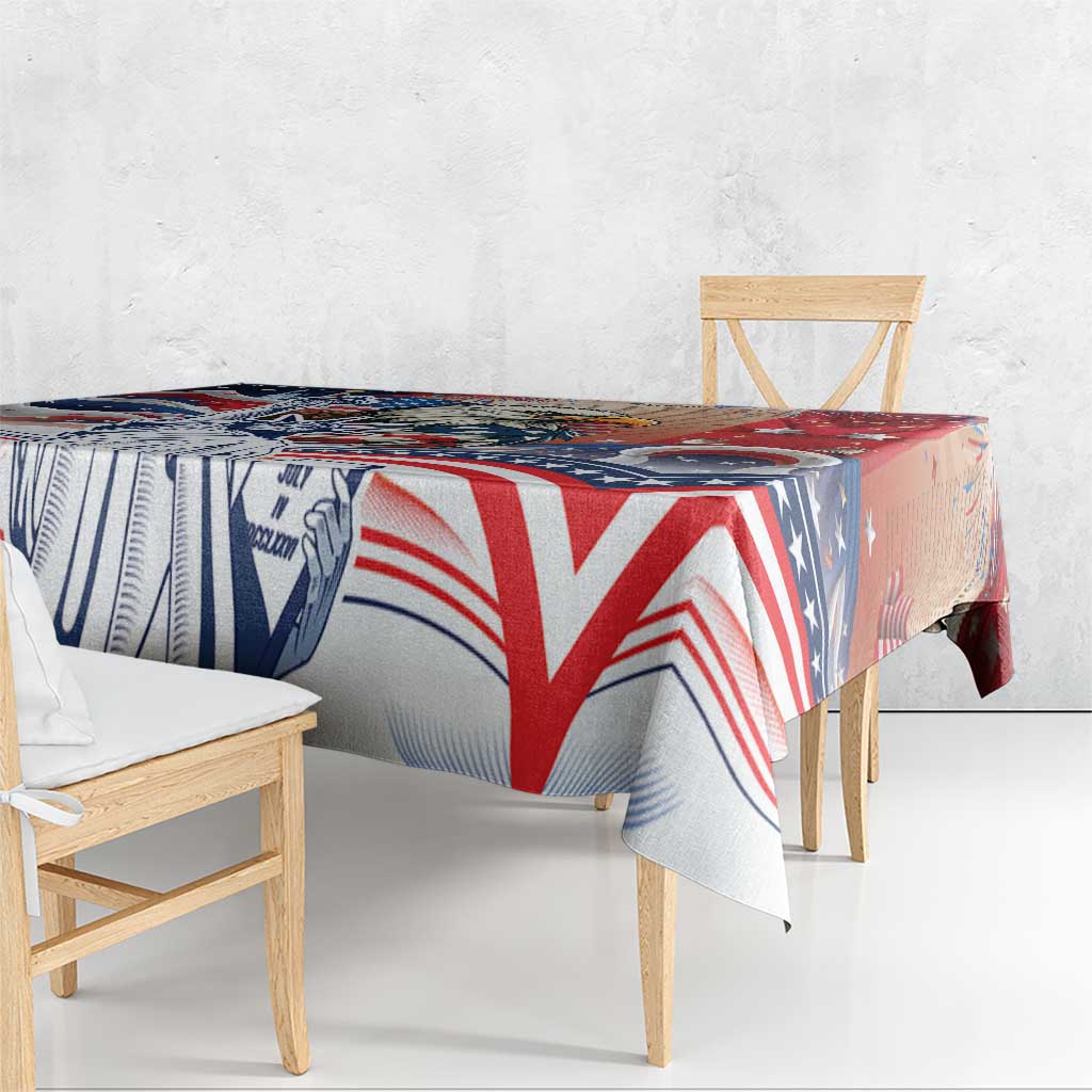 United States Fourth Of July Tablecloth Eagle Dead With American Flag