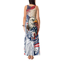 United States Fourth Of July Tank Maxi Dress Eagle Dead With American Flag