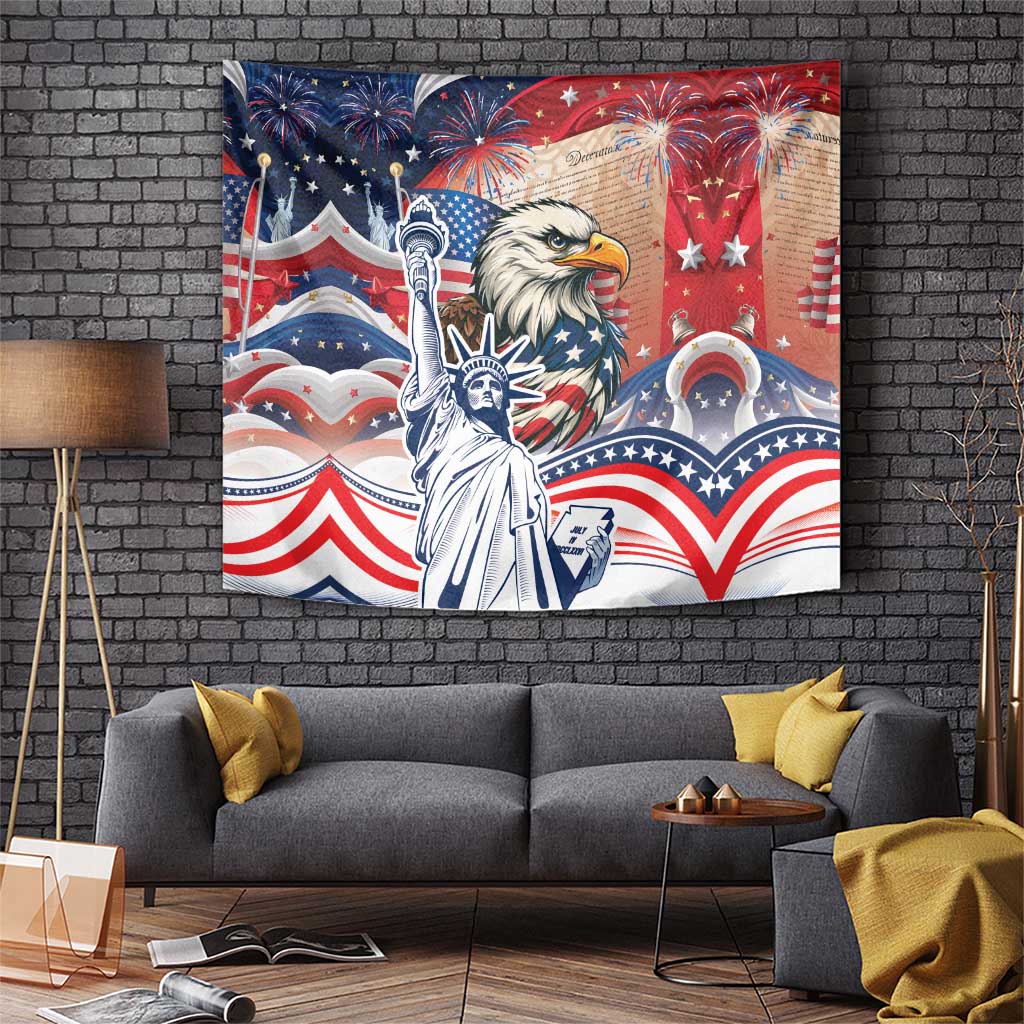 United States Fourth Of July Tapestry Eagle Dead With American Flag
