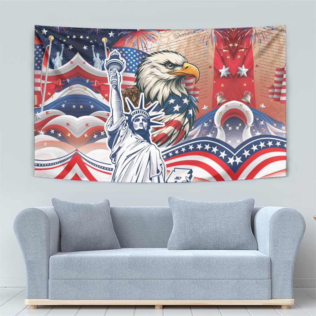 United States Fourth Of July Tapestry Eagle Dead With American Flag