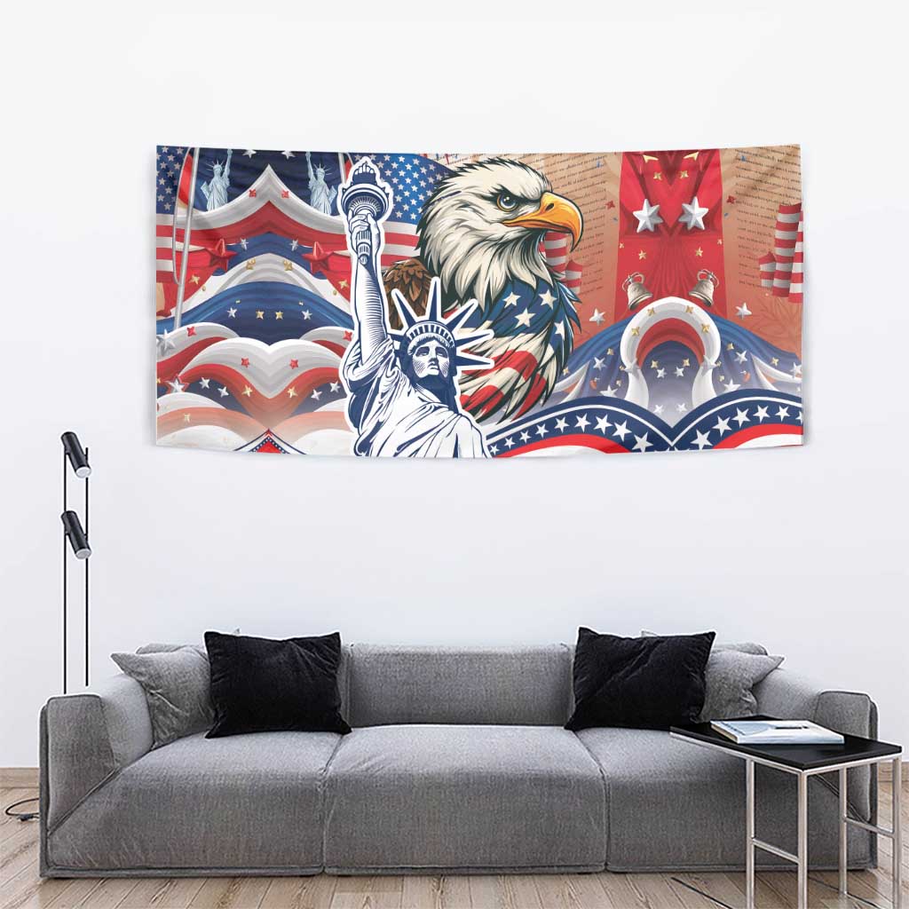 United States Fourth Of July Tapestry Eagle Dead With American Flag