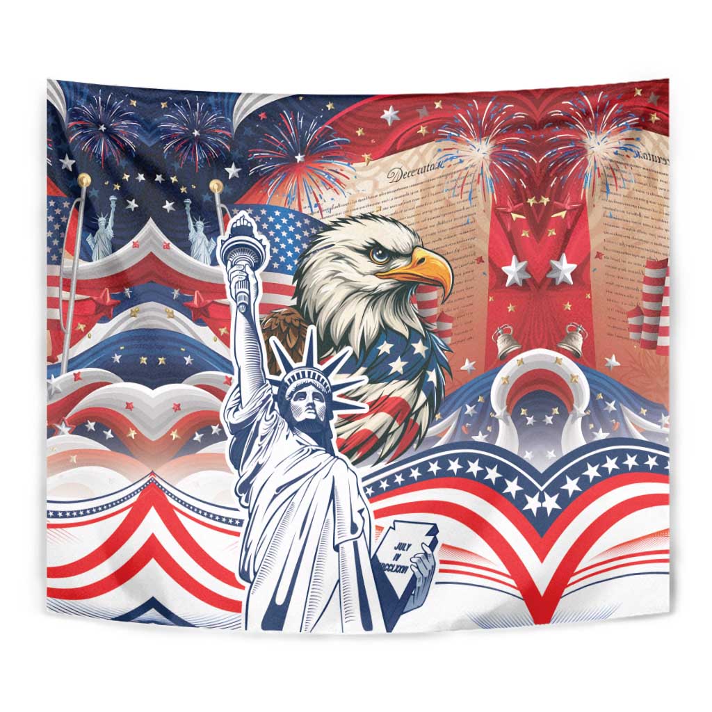 United States Fourth Of July Tapestry Eagle Dead With American Flag