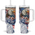 United States Fourth Of July Tumbler With Handle Eagle Dead With American Flag