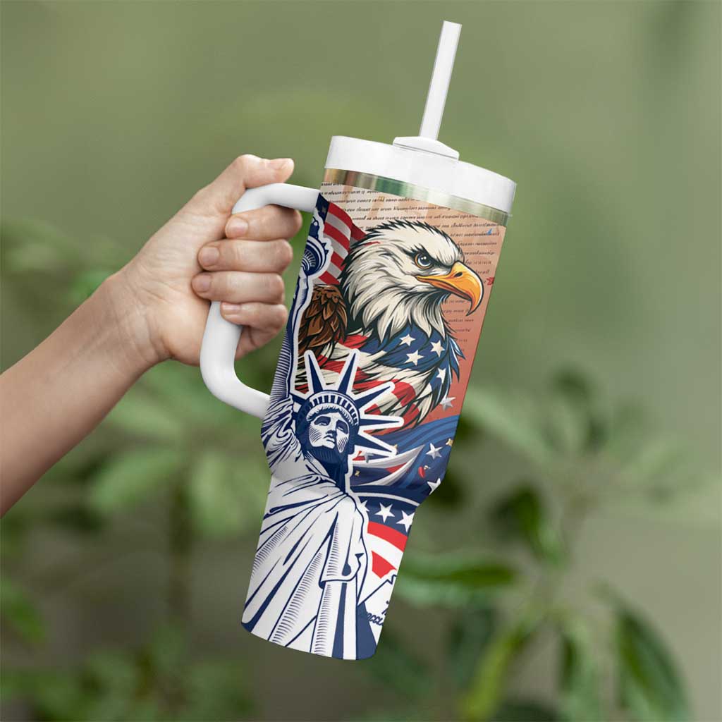 United States Fourth Of July Tumbler With Handle Eagle Dead With American Flag