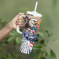 United States Fourth Of July Tumbler With Handle Eagle Dead With American Flag