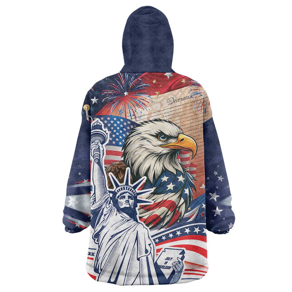 United States Fourth Of July Wearable Blanket Hoodie Eagle Dead With American Flag