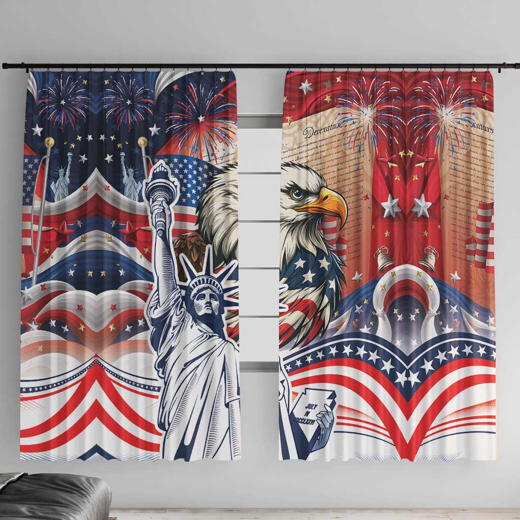 United States Fourth Of July Window Curtain Eagle Dead With American Flag