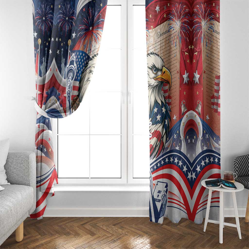 United States Fourth Of July Window Curtain Eagle Dead With American Flag