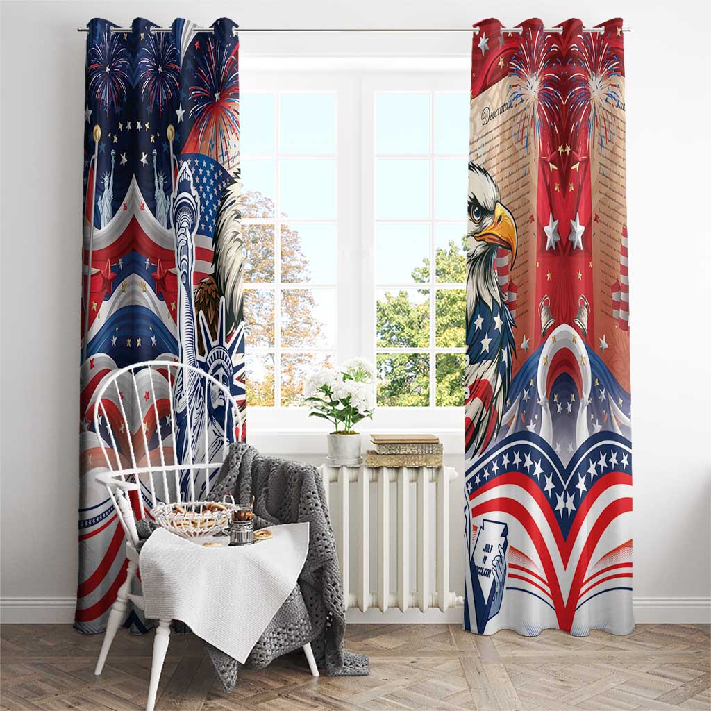 United States Fourth Of July Window Curtain Eagle Dead With American Flag