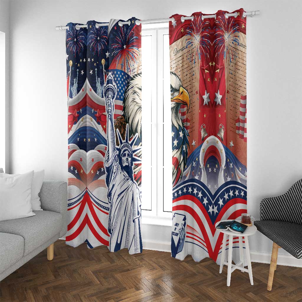 United States Fourth Of July Window Curtain Eagle Dead With American Flag