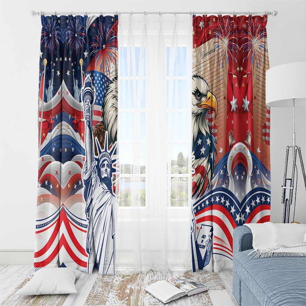 United States Fourth Of July Window Curtain Eagle Dead With American Flag