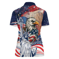 United States Fourth Of July Women Polo Shirt Eagle Dead With American Flag
