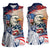 United States Fourth Of July Women Sleeveless Polo Shirt Eagle Dead With American Flag