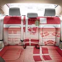 Danish National Flag Day Back Car Seat Cover Coat Of Arms With Map