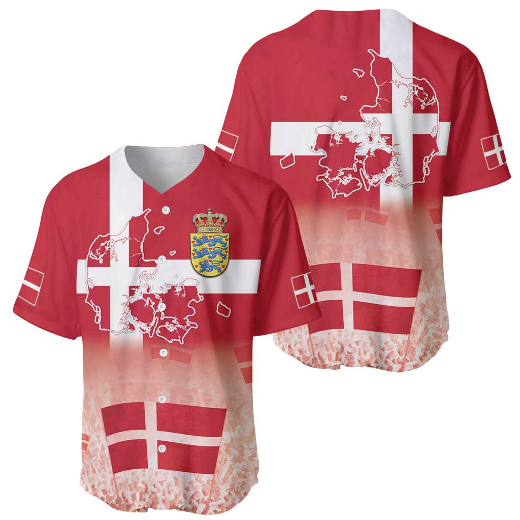 Danish National Flag Day Baseball Jersey Coat Of Arms With Map