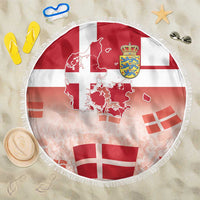 Danish National Flag Day Beach Blanket Coat Of Arms With Map
