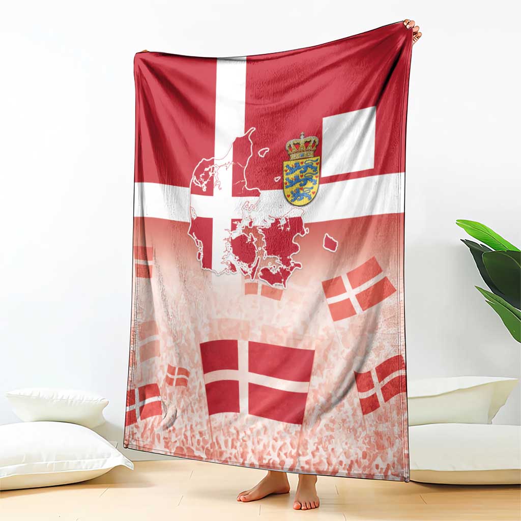 Danish National Flag Day Blanket Coat Of Arms With Map