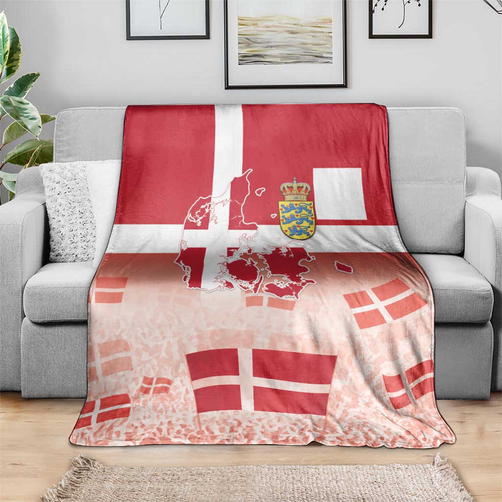 Danish National Flag Day Blanket Coat Of Arms With Map