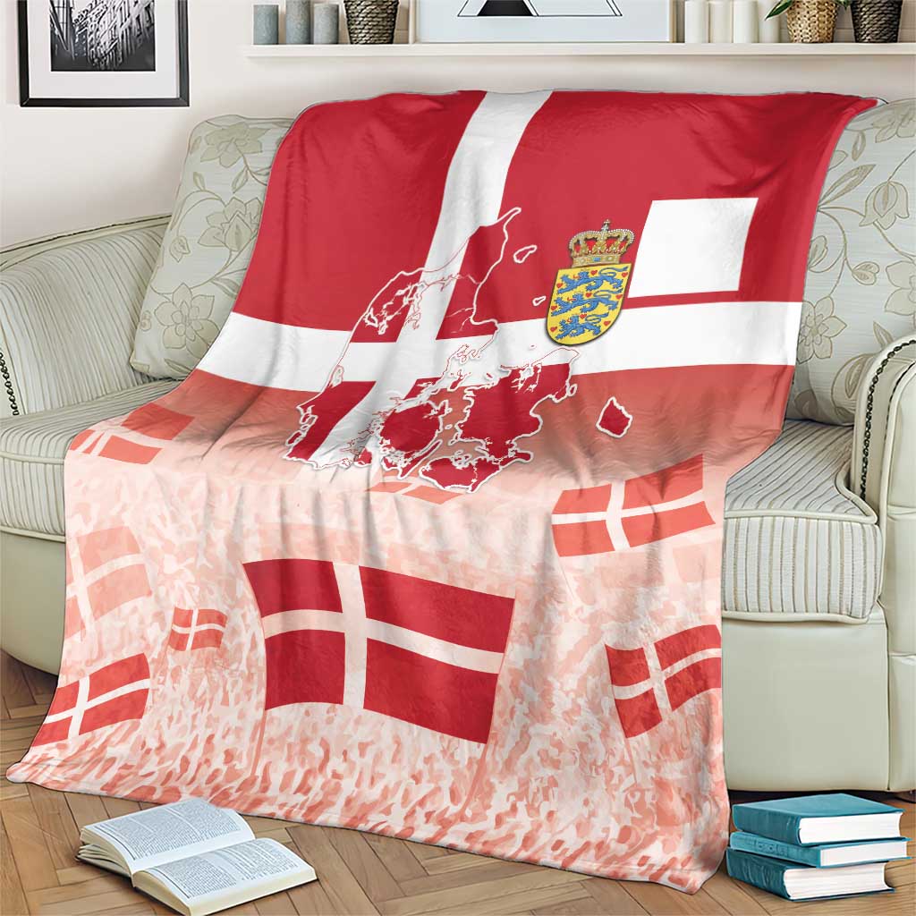 Danish National Flag Day Blanket Coat Of Arms With Map
