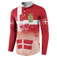 Danish National Flag Day Button Sweatshirt Coat Of Arms With Map